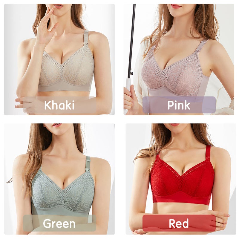 Women Nursing Bra Front Closure No Underwire Padded Soft Bralettes for Maternity Sleeping - Image 2