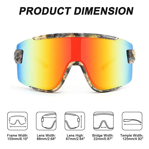 Karsaer Big Shield Wraparound Sunglasses Rave for Men Women Neon Sun Visor Glasses Cycling Ski Shades B5019 - Image 4