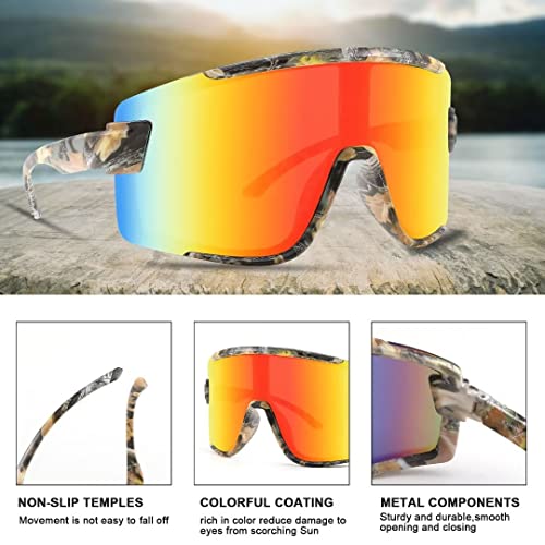 Karsaer Big Shield Wraparound Sunglasses Rave for Men Women Neon Sun Visor Glasses Cycling Ski Shades B5019 - Image 5