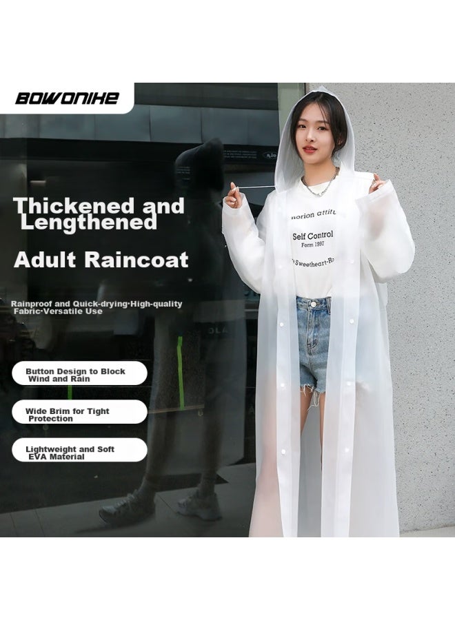 BWNK Bowonic Adult Raincoat, Reusable Rain Poncho, Hiking Cycling Raincoat, Travel Transparent Portable Long Hooded Raincoat - Image 1