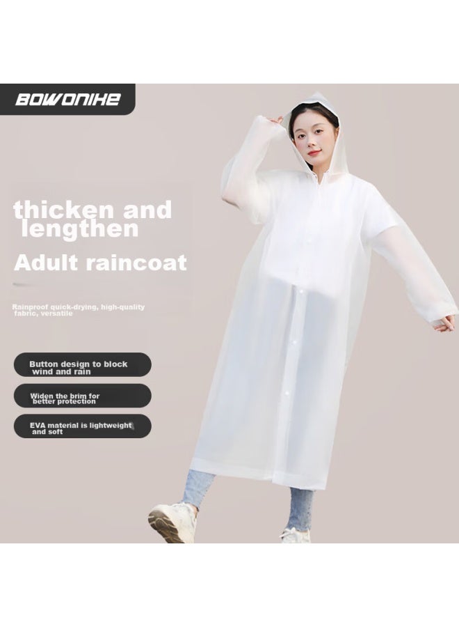 BWNK Bowonic Adult Raincoat, Reusable Rain Poncho, Hiking Cycling Raincoat, Travel Transparent Portable Long Hooded Raincoat - Image 2