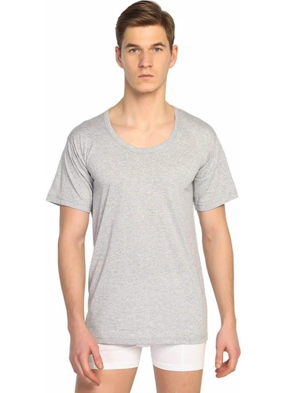 Seher Yıldızı Morning Star Men's Colorful Combed Cotton Crew Neck Undershirt 002 - 12 Pieces