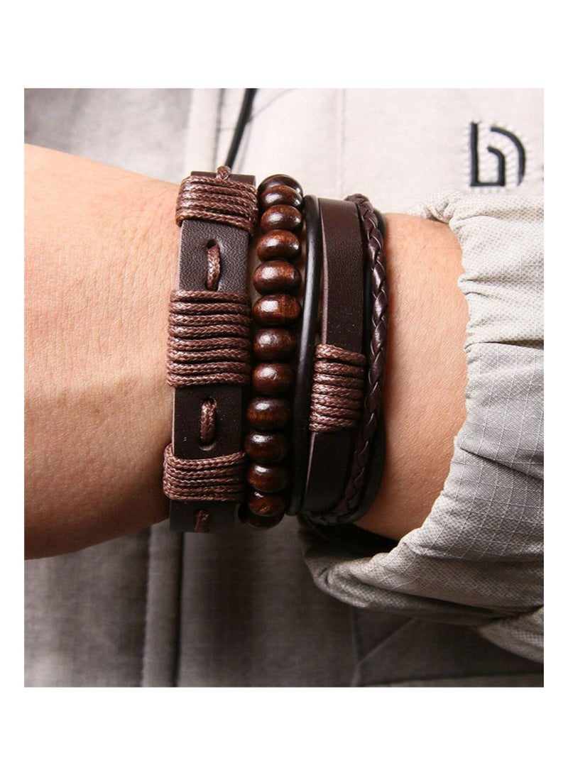 Apustim 10 Piece Gift Set，Including a Stylish Watch，Business Wallet，High Quality Belt，3 Exquisite Bracelets，Signature Pen，Tie，Tie Clip，Cufflinks，And An Exquisite Gift Box，Perfect Gift For Dad And Boyfriend，Father's Day，Party Gift，Birthday Gift，And Men's Business Gift Box（Brown） - Image 5