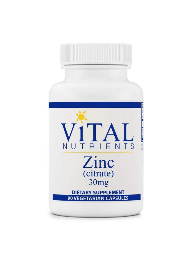 Vital Nutrients Zinc (Citrate) Highly Absorbable Immune Support 90 Vegetarian Capsules Per Bottle 30 Mg - Image 1