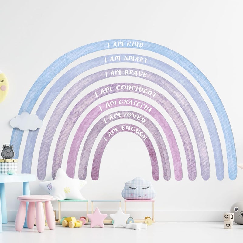 Tinideya Watercolor Rainbow Wall Decal - Image 1
