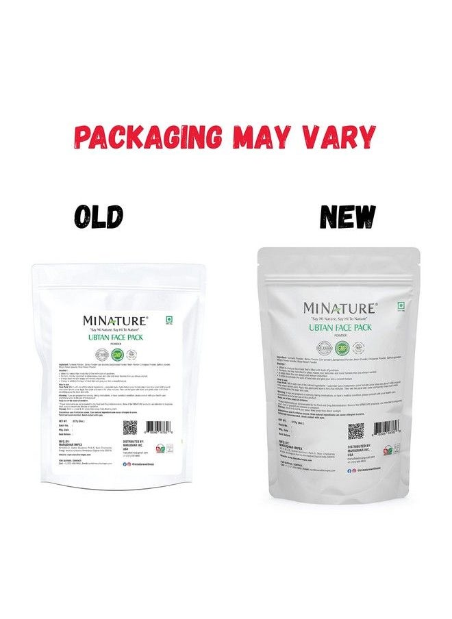 minature - Ubtan Face And Body Pack By Mi Nature | Turmeric Barley Chickpeas Neem Sandalwood Mograflower Saffron And Rose Petal | Remove Acne | | 227G (8 Oz.) (0.5 Lb) | From India - Image 1
