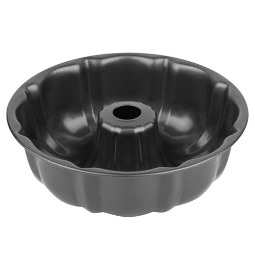 Novery 9.5" Non-stick Cake Pan, Heavy Duty Carbon Steel Fluted Tube Round Baking Pan,Buntz Pound Cake Pan Mold,Tube Bakeware,Baking Mold for Jello,Gelatin,Chocoflan,Flan - Image 1