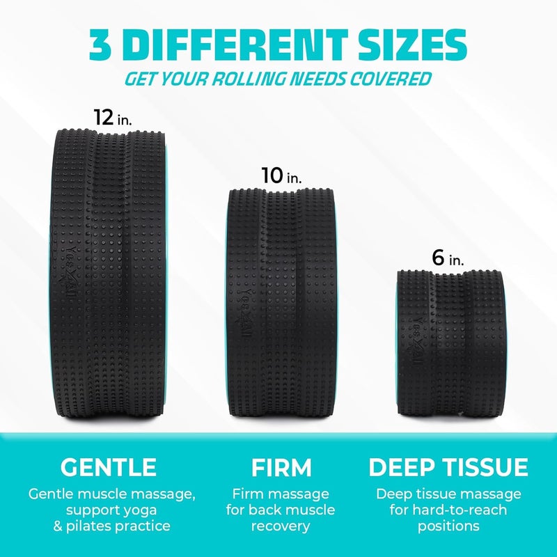 YES4ALL 500 رطل عجلة العمود الفقري أسطوانة رغوة عجلة اليوغا لآلام الظهر تمدد تدليك نقاط الزناد للظهر والورك والرقبة - Image 4
