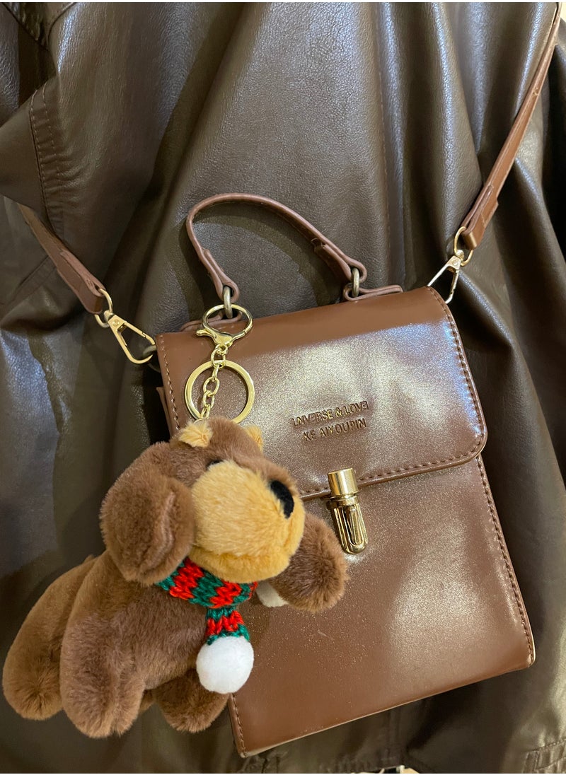 Generic Adorable Puppy Keychain & Dog Bag charm with Santa Claus Decorations - Perfect and Soft Christmas Tree Toys for Kids & Women - Cute Christmas Gifts & Cuddling Toys(1pc)  - Image 2