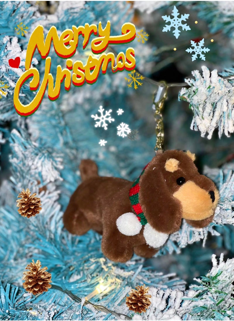 Generic Adorable Puppy Keychain & Dog Bag charm with Santa Claus Decorations - Perfect and Soft Christmas Tree Toys for Kids & Women - Cute Christmas Gifts & Cuddling Toys(1pc)  - Image 3