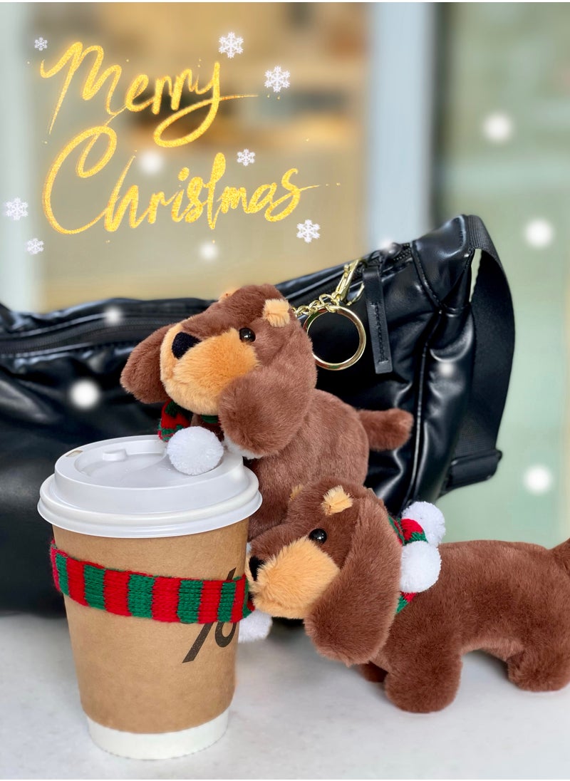Generic Adorable Puppy Keychain & Dog Bag charm with Santa Claus Decorations - Perfect and Soft Christmas Tree Toys for Kids & Women - Cute Christmas Gifts & Cuddling Toys(1pc)  - Image 4