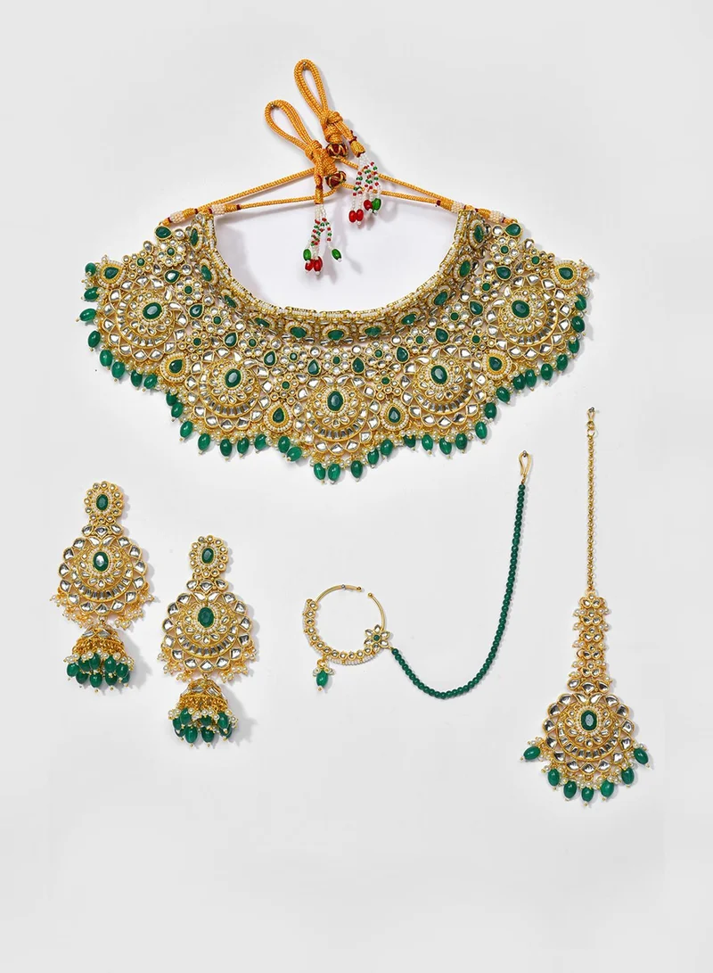 SOHI Stone Studded & Beaded Artificial Jewellery Set