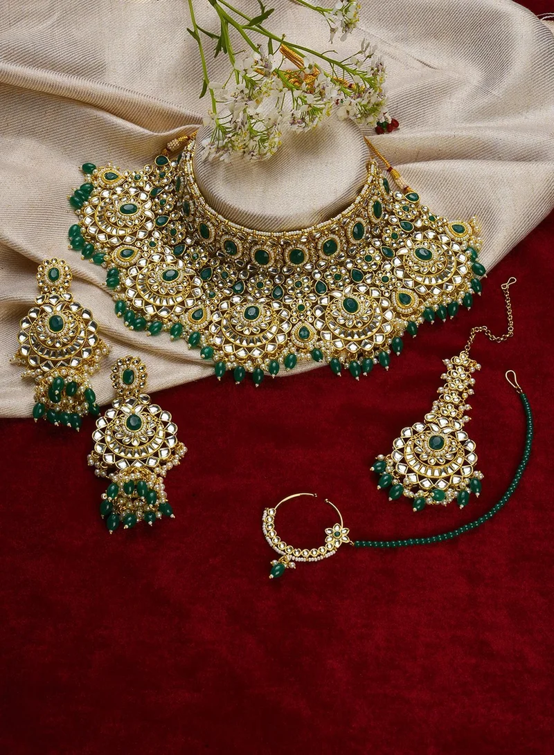 SOHI Stone Studded & Beaded Artificial Jewellery Set