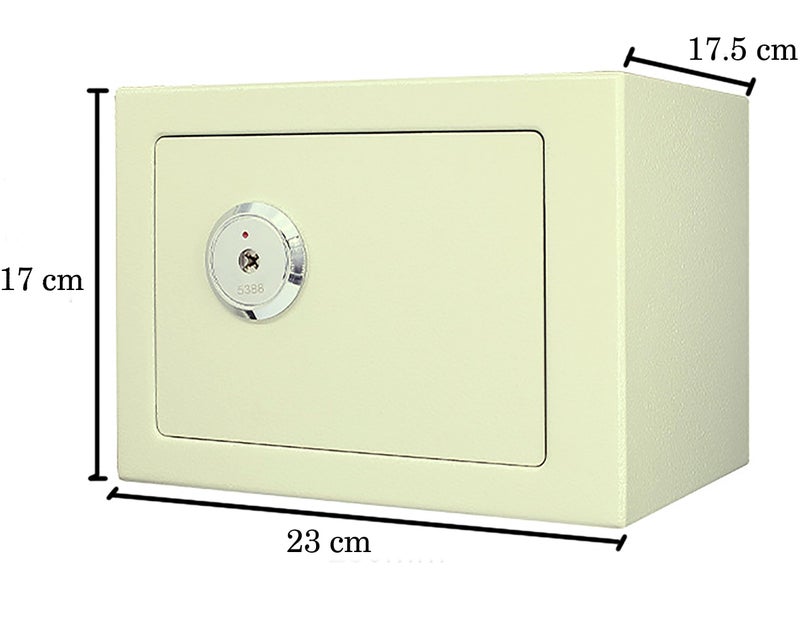 Kriva Stainless Steel Safe Locker for Home | Anti Theft Mechanical Key Lock Box with Two Keys & Bolts for Cash & Imp Doc. | Wall or Cabinet Anchoring Design Security Locker for Office, Hotel - Image 2