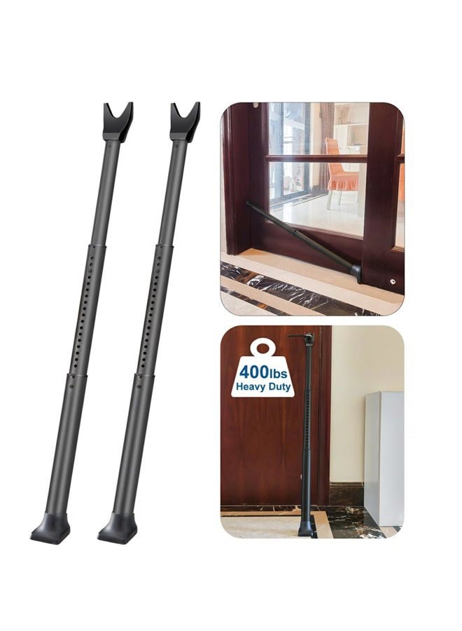 Rerishom Door Security Bar, Rerishom Door Stoppers Security bar,Heavy Duty Door Lock Security Door Jammer Door Stopper for Apartment, Hotel Room,Screen Door Hardware (Dark Black, 2 Pack) - Image 1