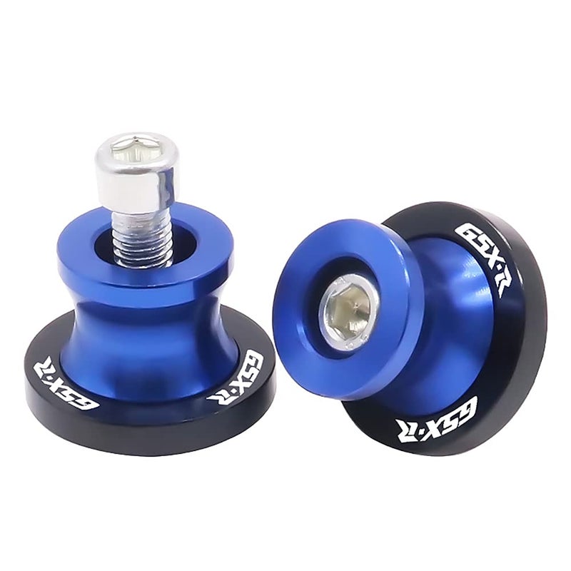 PPXIONG Motorcycle Swing Arm Sliders Spools 2pcs 8MM CNC Swing Arm Stand Screw for Suzuki GSXR 125 250 300 600 750 1000 Blue - Image 2