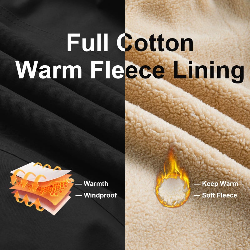 Dr.Cyril Men's Winter Jacket, Cotton Sherpa Fleece Lined Jacket, Warm Trucker Cargo Coats with Pockets - Image 4