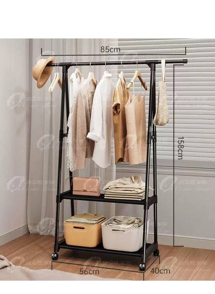 ماركة غير محددة استاند ملابس معدن بالعجل - لون اسود  - Image 2