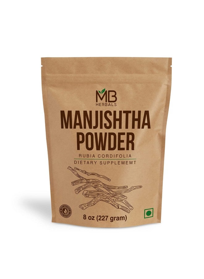 MB Herbals مسحوق مانجيشتا 8 أونصات / 227 جرام ؛ 0.5 رطل ؛ مسحوق جذر روبيّا كورديفوليا ؛ مسحوق جذر المادير الهندي المزروع عضوياً مانجيشتا ؛ يعزز صحة البشرة والشعر - Image 1