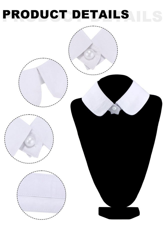 ساتينور SATINIOR قطعتان من الياقات المزيفة القابلة للفصل وياقة ديكي وياقة بلوزة مزيفة للنساء، نمطان، متوسط (أبيض) - Image 3