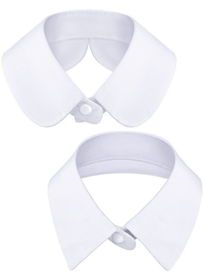 ساتينور SATINIOR قطعتان من الياقات المزيفة القابلة للفصل وياقة ديكي وياقة بلوزة مزيفة للنساء، نمطان، متوسط (أبيض) - Image 1