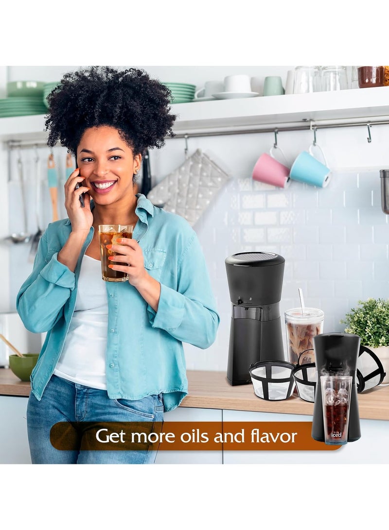 فانسكي 4 قطعة نوع قابلة لإعادة الاستخدام فلتر القهوة ، 8-12 فنجان قهوة دائمة سلة نوع فلتر القهوة - Image 2