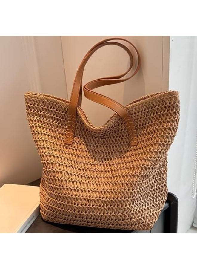 Beach Bags Straw Large Tote with Full Zip & Lining for Women Beige | Beach Bag for Ladies with Zipper Closure | Woven Raffia Beach Tote with PU Leather Shoulder Straps | Summer Shoulder Bag for Women | Large Capacity Travel Tote, Shopping Bag, Vacation Bag, Holiday Bag, Resort Bag | Boho Woven Handbag with Inner Lining | Lightweight Natural Straw Summer Bag | Ladies Handbag | Casual Tote Bag | Pool Bag | Picnic Bag | Weekend Bag | Outdoor Bag | Everyday Carry Bag | Fashion Tote for Women | Beach Accessories | Vacation Essentials | Resort Wear Bag | Ladies Shoulder Bag | Travel Handbag | Large Shopper Tote | Eco Friendly Woven Bag | Lightweight Holiday Tote | Summer Fashion Bag | Women's Beach Carryall | Tablet Tote | Oversized Straw Bag | Elegant Bohemian Handbag, Beige - Image 4