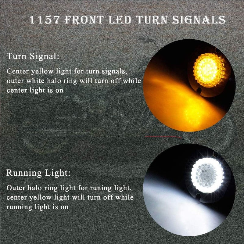MotoParAcc 1157 Front LED Turn Signal Lights - Image 2