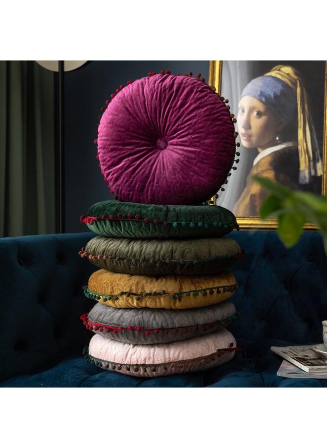 Bluejw - Nordic Style Solid Color Dutch Velvet Living Room Sofa Pillow Cushion Bedroom Bedside Pillow Soft Bag Round Pumpkin Pillow - Image 1