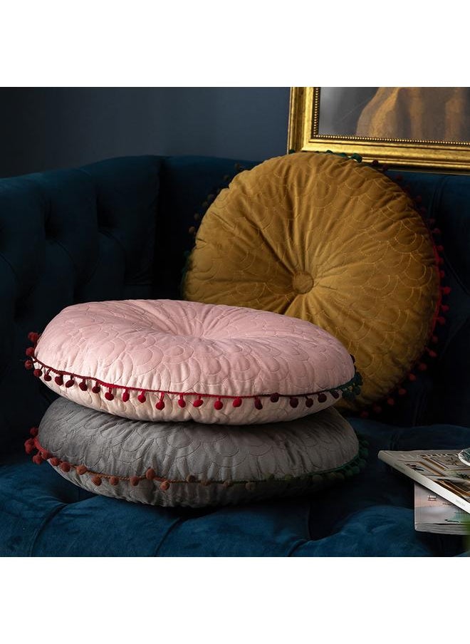 Bluejw - Nordic Style Solid Color Dutch Velvet Living Room Sofa Pillow Cushion Bedroom Bedside Pillow Soft Bag Round Pumpkin Pillow - Image 1