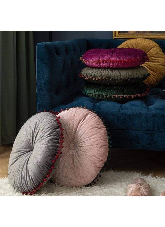 Bluejw - Nordic Style Solid Color Dutch Velvet Living Room Sofa Pillow Cushion Bedroom Bedside Pillow Soft Bag Round Pumpkin Pillow - Image 1