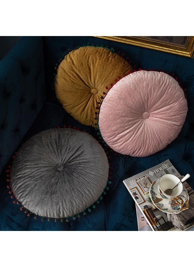 Bluejw - Nordic Style Solid Color Dutch Velvet Living Room Sofa Pillow Cushion Bedroom Bedside Pillow Soft Bag Round Pumpkin Pillow - Image 1