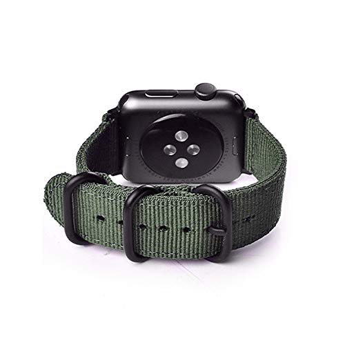 CNYMANY 20mm Universal Ballistic Watch Band, Nylon Canvas Woven Loop Replacement Strap Wristband Buckle Fastener Adjustable Closure for Smart-watch Sport Fitness Tracker - Green - Image 5