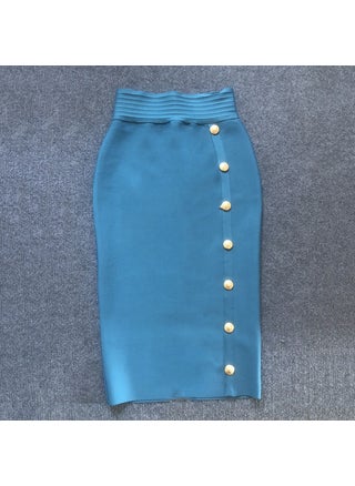 Autumn 2022 New Single Row Button Design Slim High Waist Skirt Tight Hip Bandage Midi Skirt Deep sky blue - pzsku/Z4EC1A3FC4A836BEEC8E2Z/45/1746226106/21bd96bc-d4ca-49ab-8165-2e55ddb42d9e