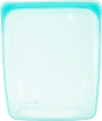 Stasher Premium Silicone Reusable Food Storage Half Gallon Bag Aqua Microwave Sous Vide Dishwasher Oven and Freezer Safe BPA Free Leakfree Ecofriendly 64 Oz
