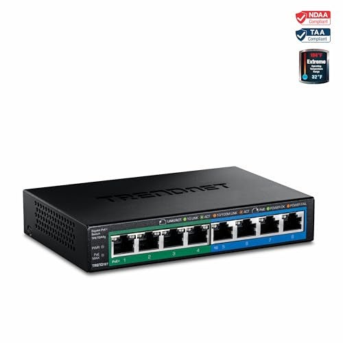Trendnet مفتاح TRENDnet 8-Port Gigabit GREENnet PoE+ ، TPE-TG44G ، 4 x Gigabit PoE/PoE+ حتى 30 واط/منفذ ، 4 x Gigabit ، ميزانية طاقة 61 واط ، سعة مفتاح 16 جيجابت في الثانية ، مفتاح Ethernet غير مُدار - Image 2