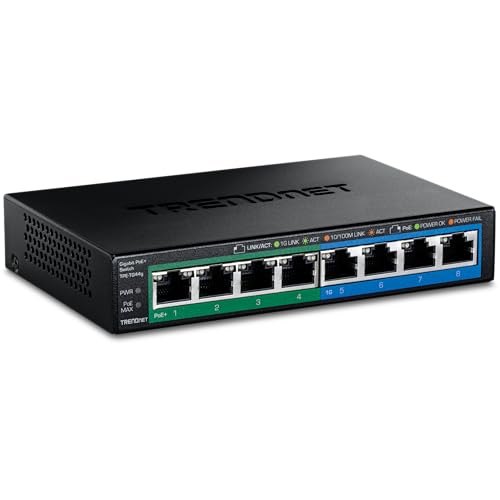 Trendnet مفتاح TRENDnet 8-Port Gigabit GREENnet PoE+ ، TPE-TG44G ، 4 x Gigabit PoE/PoE+ حتى 30 واط/منفذ ، 4 x Gigabit ، ميزانية طاقة 61 واط ، سعة مفتاح 16 جيجابت في الثانية ، مفتاح Ethernet غير مُدار - Image 1