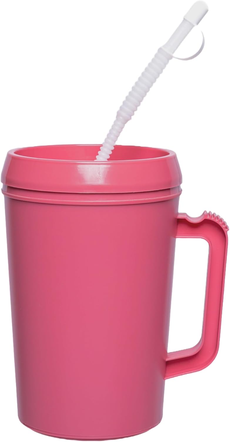 Vakly Insulated Hospital Carafe – 34 oz – Hot and Cold Refillable Water Bottle – With Flexible Straw and Pouring/Sipping Spout (1) - Image 1