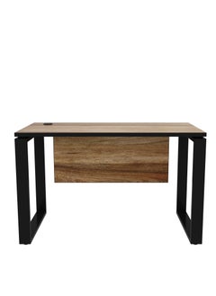 RIGID Steel Single Seater Workstation Desk with Wooden Top Black 75x120x60cm  - Image 2