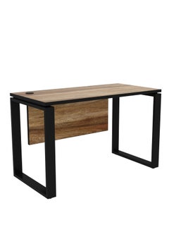 RIGID Steel Single Seater Workstation Desk with Wooden Top Black 75x120x60cm  - Image 3