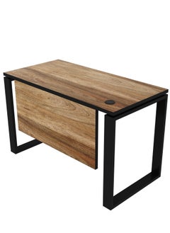 RIGID Steel Single Seater Workstation Desk with Wooden Top Black 75x120x60cm  - Image 4