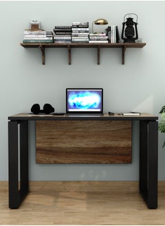 RIGID Steel Single Seater Workstation Desk with Wooden Top Black 75x120x60cm  - Image 5