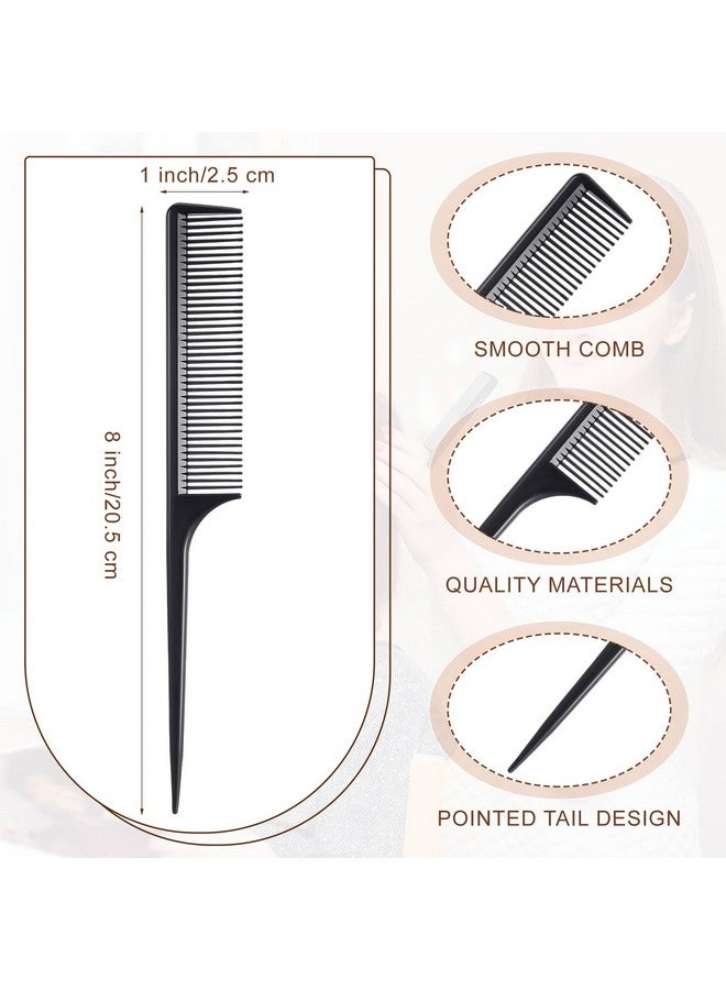 Yaomiao 300 Pcs Rat Tail Comb Bulk Hair Styling Comb Root Teasing Comb Fine Tooth Parting Combs For Braiding Hair Plastic Black Comb For Men And Women Home Salon Barber Shop Supplies - Image 2
