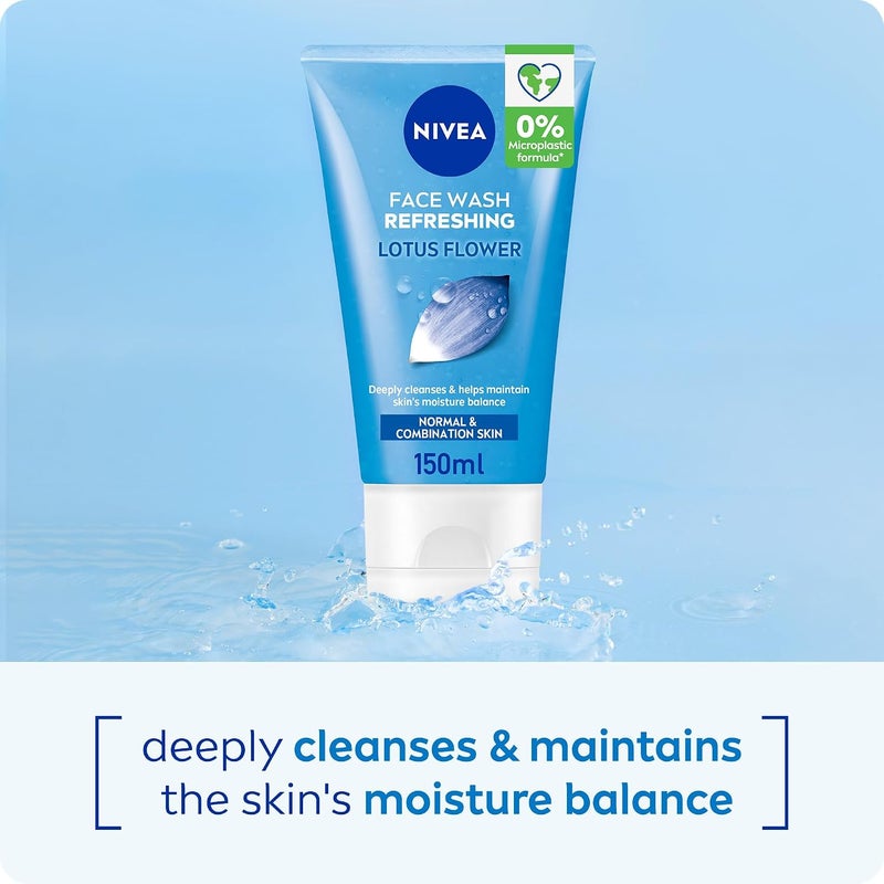 NIVEA Face Wash Cleanser, Refreshing Cleansing, Normal Skin, 150ml - Image 2