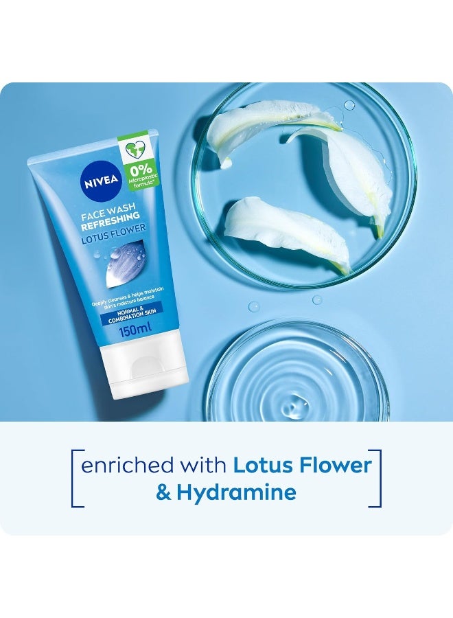 NIVEA Face Wash Cleanser, Refreshing Cleansing, Normal Skin, 150ml - Image 4