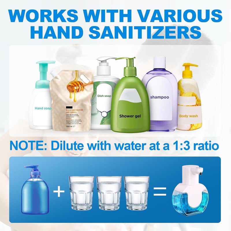 Fantictas Automatic Wall Mounting Soap Dispenser - 420 ml Electric No Touch Foam Sensor With USB Rechargeable IPX5 Waterproof ABS Plastic - Image 4