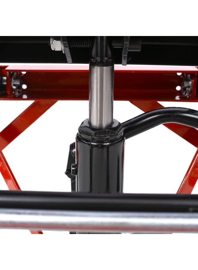 Tzou 300 Lbs Hydraulic Motorcycle Scissor Jack Lift Foot Step with 4 Wheels Jack Stand Portable Lift Table Heavy Duty Hydraulic Motorcycle Lift Table Adjustable Lift Jack Stand for Small Dirt Bikes - Image 5