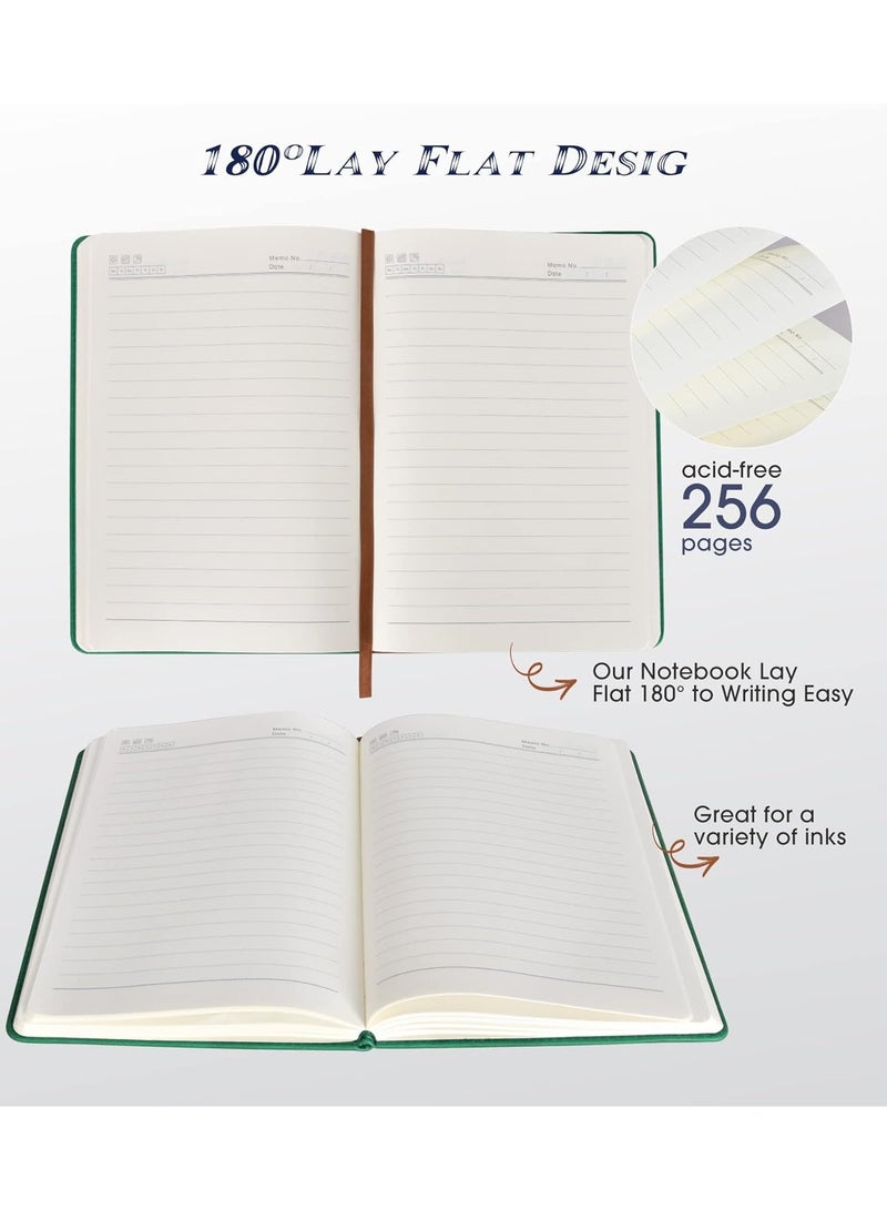 Generic 256 Pages Hardcover Notebook , A5 Leather Lined Journal Book For Women and Men Writing,Travel,Business,Work and School,College Ruled Notebooks for Note Taking,Diary Notepad 5.7"×8.3",Green  - Image 3