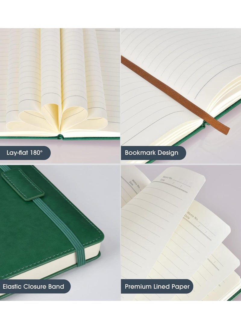 Generic 256 Pages Hardcover Notebook , A5 Leather Lined Journal Book For Women and Men Writing,Travel,Business,Work and School,College Ruled Notebooks for Note Taking,Diary Notepad 5.7"×8.3",Green  - Image 4