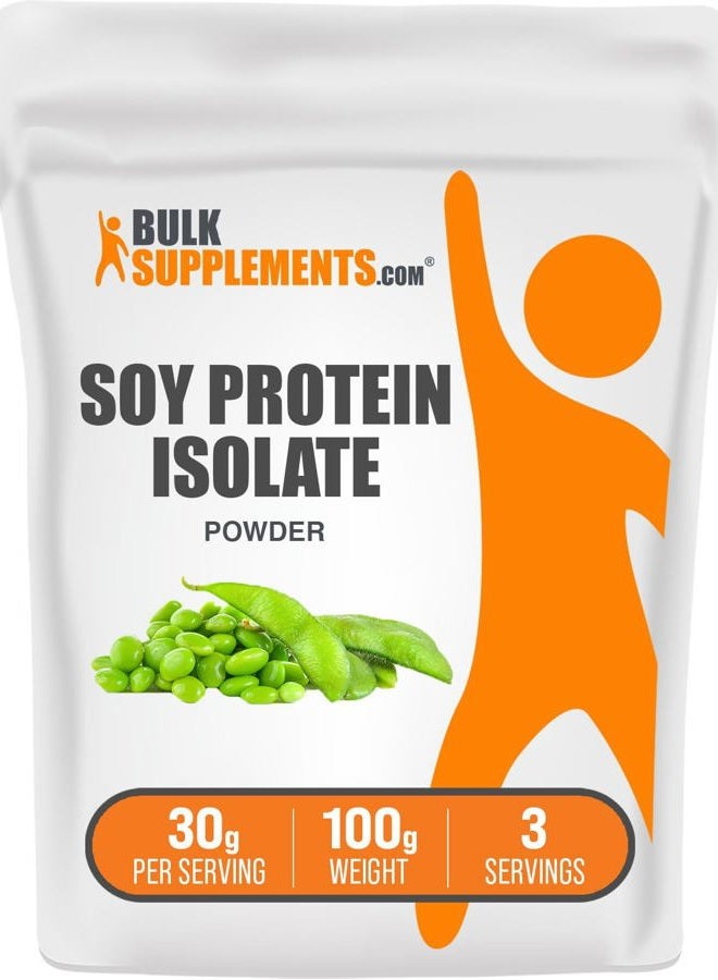 BulkSupplements .com Soy Protein Isolate Powder - Vegan Protein Powder, Soy Protein Powder - Unflavored Protein Powder, Gluten Free, 30g per Serving, 100g (3.5 oz) (Pack of 1) - Image 1